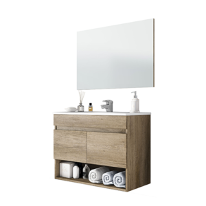 FOR001 - 305110H COTTON NORDIK WALL HUNG CABINET 80X45 WITH BASIN, INCL. MIRROR